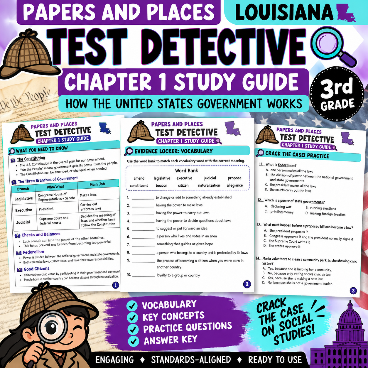 3rd Grade Louisiana Social Studies | Papers & Places Chapter 1 | Government